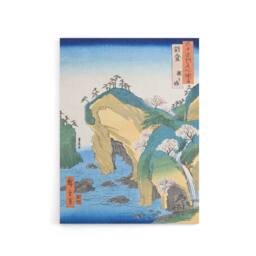 "Artery8 Noto Province Waterfall Bay Canvas Wall Art Print Hiroshige in Blue - Size: W18"" x H24""" - thumbnail 1