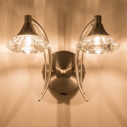 Harper Living Double Wall Light & Sconce Satin Nickel Finish in Light Grey - thumbnail 2