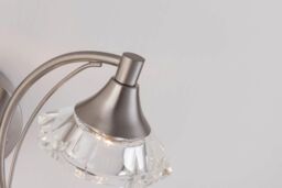 Harper Living Double Wall Light & Sconce Satin Nickel Finish in Light Grey - thumbnail 4