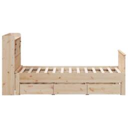 Berkfield Home Bookcase Bed without Mattress 135x190 cm Double Solid Wood Pine in Natural - thumbnail 5