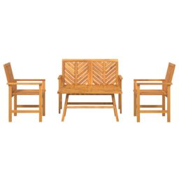 Berkfield Home 4 Piece Garden Lounge Set Solid Wood Acacia in Brown - thumbnail 8