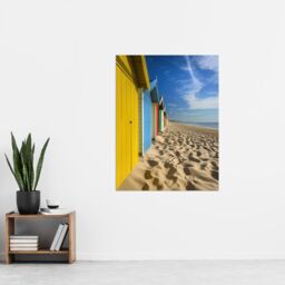 "Artery8 Bournemouth Beach Huts Photo Summer England Wall Art Print in Blue - Size: W24"" x H32""" - thumbnail 4