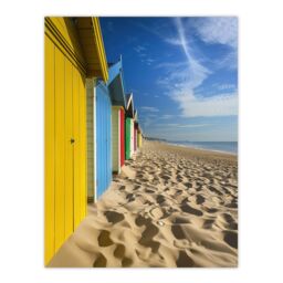"Artery8 Bournemouth Beach Huts Photo Summer England Wall Art Print in Blue - Size: W24"" x H32""" - thumbnail 1