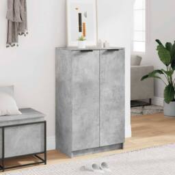Berkfield Home Shoe Cabinet Concrete Grey 59x35x100 cm Engineered Wood - Size: 59 x 35 x 100 cm - thumbnail 1