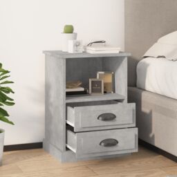 Berkfield Home Bedside Cabinet Concrete Grey 43x36x60 cm - Size: 43 x 36 x 60 cm - thumbnail 3