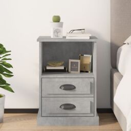 Berkfield Home Bedside Cabinet Concrete Grey 43x36x60 cm - Size: 43 x 36 x 60 cm - thumbnail 1