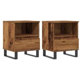 Berkfield Home Bedside Cabinets 2 pcs Old Wood 40x35x50 cm Engineered Wood in Brown - Size: 40 x 35 x 50 cm - thumbnail 1