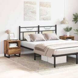Berkfield Home Bedside Cabinets 2 pcs Old Wood 40x35x50 cm Engineered Wood in Brown - Size: 40 x 35 x 50 cm - thumbnail 3