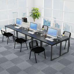 Costway Stackable Reception Guest Chairs Set of 5 Waiting Room Chairs in Black - thumbnail 3