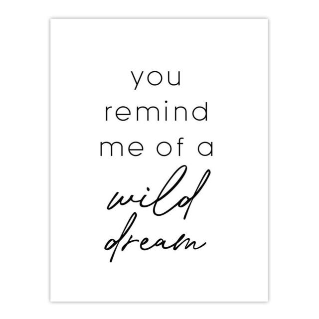 "Artery8 You Remind Me Of A Wild Dream Black White Simple Wall Art Print - Size: W12"" x H16""" - image 1