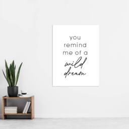 "Artery8 You Remind Me Of A Wild Dream Black White Simple Wall Art Print - Size: W12"" x H16""" - thumbnail 4