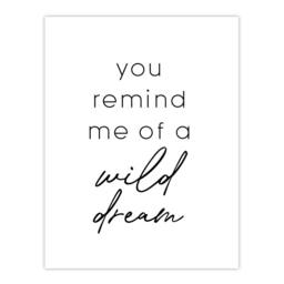 "Artery8 You Remind Me Of A Wild Dream Black White Simple Wall Art Print - Size: W12"" x H16""" - thumbnail 1
