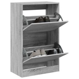 Berkfield Home Shoe Cabinet Grey Sonoma 60x34x96.5 cm Engineered Wood - thumbnail 1