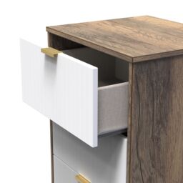 Ready Assembled 2 U Denver 5 Drawer Tall Bedside (Ready Assembled) in Dark Brown - thumbnail 5
