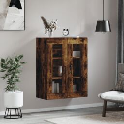 Berkfield Home Wall Mounted Cabinet Smoked Oak 69.5x34x90 cm in Brown - thumbnail 3