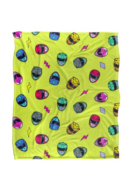 Power Rangers Helmet Pattern Silky Touch Super Soft Throw Blanket 152 X 127 cm in White - image 1
