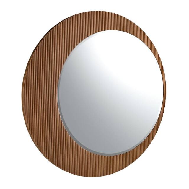 Angel Cerda Round Walnut Wall Mirror, 110 cm in Brown - image 1