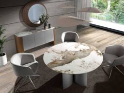 Angel Cerda Round Walnut Wall Mirror, 110 cm in Brown - thumbnail 6