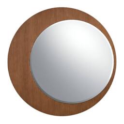 Angel Cerda Round Walnut Wall Mirror, 110 cm in Brown - thumbnail 2