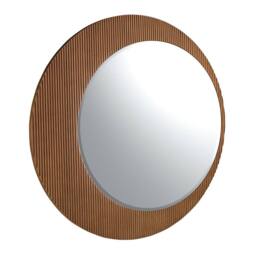 Angel Cerda Round Walnut Wall Mirror, 110 cm in Brown