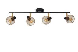 Lucide 'MAREN' Dimmable Rotatable Stylish Retro Ceiling Spotlight Bar 4xE14 in Gold - thumbnail 2