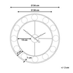Wyld and Coco 56 cm Retro Open Face Wall Clock Distressed Iron Multicolour - thumbnail 4
