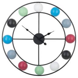 Wyld and Coco 56 cm Retro Open Face Wall Clock Distressed Iron Multicolour - thumbnail 2