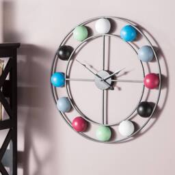 Wyld and Coco 56 cm Retro Open Face Wall Clock Distressed Iron Multicolour - thumbnail 1