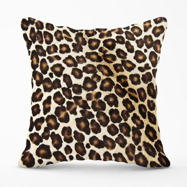 Warren Reed - Designer Leopard Hide Print Outdoor Cushion in Brown - Size: 60 cm x 60 cm - image 1