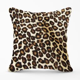 Warren Reed - Designer Leopard Hide Print Outdoor Cushion in Brown - Size: 60 cm x 60 cm - thumbnail 1