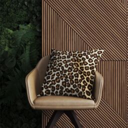 Warren Reed - Designer Leopard Hide Print Outdoor Cushion in Brown - Size: 60 cm x 60 cm - thumbnail 2