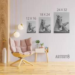 "Artery8 Kelpies Horse Sculptures Falkirk Canvas Wall Art Print in Grey - Size: W18"" x H24""" - thumbnail 4