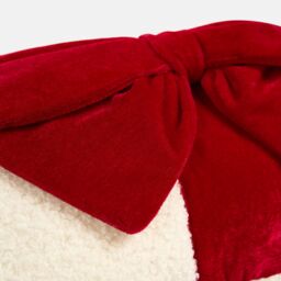 OHS Bow Wrapped Boucle Throw Pillow Scatter Cushion in Red - thumbnail 5