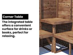 Dunster House Wooden Corner Garden Arbour with Glazed Panels 2.1m x 2.1m in Brown - thumbnail 3