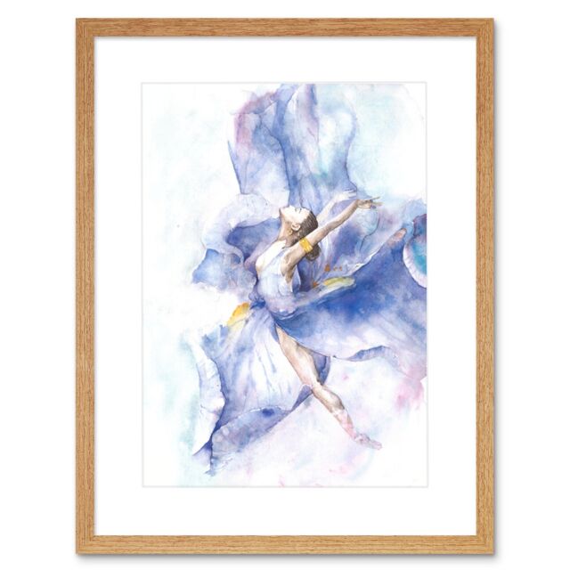 "Artery8 Wall Art Print Ballet Dancing Painting Art Framed 9x7 inch in Beige - Size: W7"" x H9""" - image 1