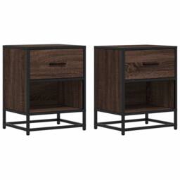 Berkfield Home Bedside Cabinets 2 pcs Brown Oak 40x31x50 cm Engineered Wood - Size: 40 x 31 x 50 cm - thumbnail 1