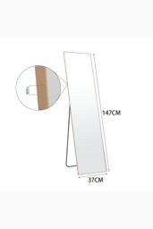 H&O Direct 37cm W x 147cm H Rectangular Dressing Floor Mirror Wall Mounted Full Length Mirror with Bracket, Gold - Size: 37 cm W x 147 cm H - thumbnail 3