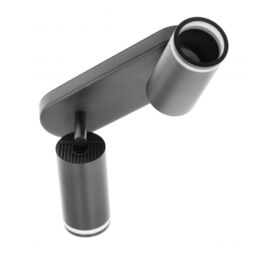 CGC Lighting 'Solis' Black Double GU10 Ceiling Spotlight with Halo Ring Adjustable Twin Spot Bar - thumbnail 3