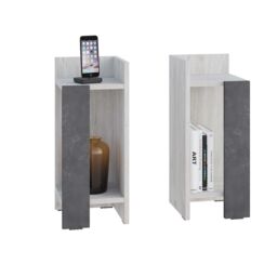 Decortie 'Elos' Modern Narrow Bedside Table Nightstand 2-Piece Set 25cm in Off-White - Size: 2 Pack - thumbnail 2