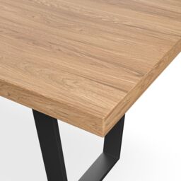 More4Homes Aria Dining Table & Chairs - Oak Effect Table Top w Black Legs + Anika Velvet Dining Chair Set Of 6 in Grey - thumbnail 4