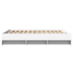 Berkfield Home Bed Frame without Mattress White 150x200 cm King Size Engineered Wood - thumbnail 6
