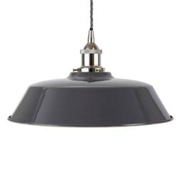 SE Home Slate Grey Chancery Pendant Light - Nickel - Grey Twisted