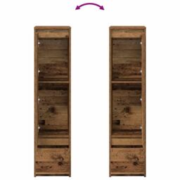 Berkfield Home Highboard Old Wood 29.5x34x119.5 cm Engineered Wood in Brown - thumbnail 9