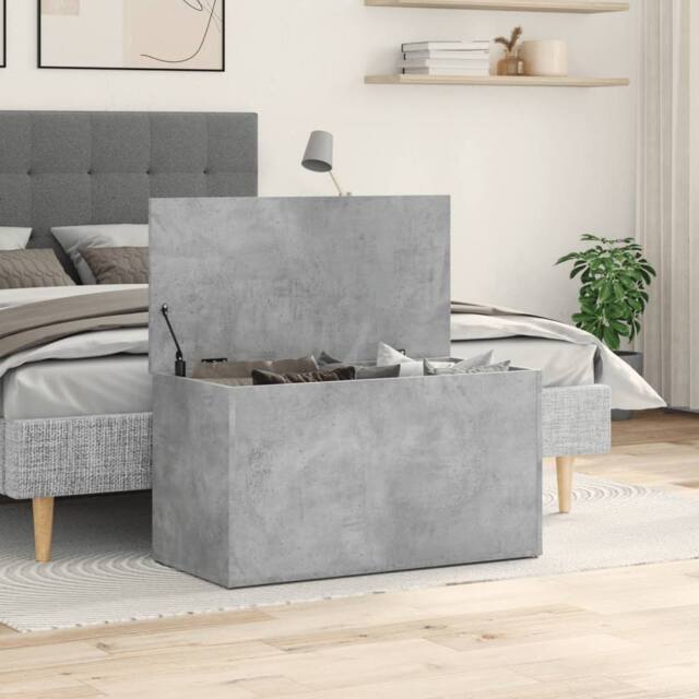 Berkfield Home Storage Chest Concrete Grey 84x42x46 cm Engineered Wood - Size: 84 x 42 x 46 cm - image 1