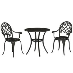 Wyld Haus Ninette Black Aluminium 3 Piece Bistro Set - thumbnail 2