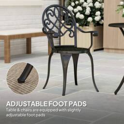 Wyld Haus Ninette Black Aluminium 3 Piece Bistro Set - thumbnail 7