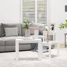 Berkfield Home Nesting Tables 3 pcs White Engineered Wood - thumbnail 3