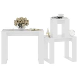 Berkfield Home Nesting Tables 3 pcs White Engineered Wood - thumbnail 4