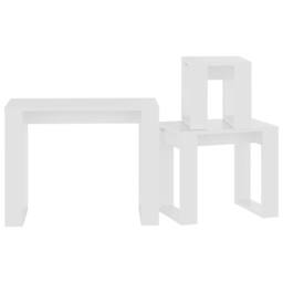 Berkfield Home Nesting Tables 3 pcs White Engineered Wood - thumbnail 6