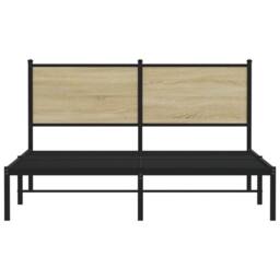Berkfield Home Metal Bed Frame without Mattress Sonoma Oak 140x200 cm in Brown - thumbnail 5